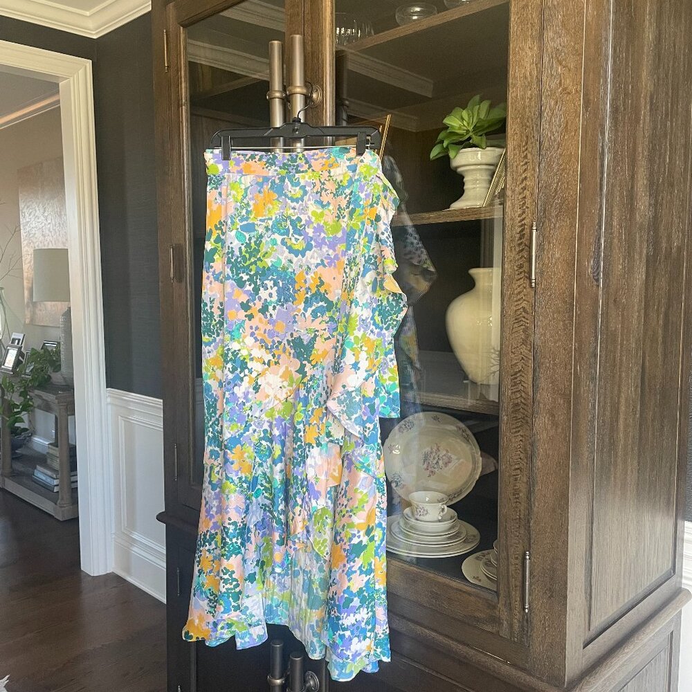 MAEVE ANTHROPOLOGIE Long Floral Wrap Skirt